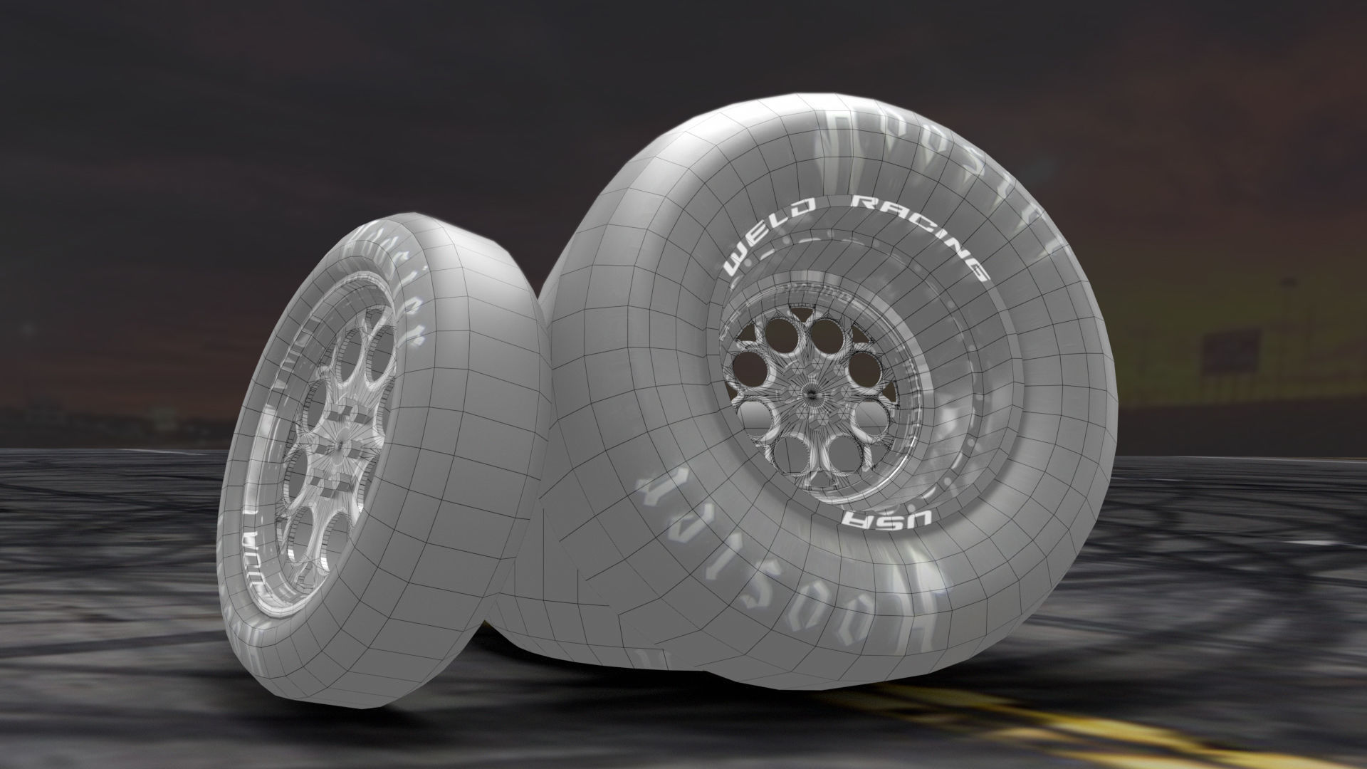 Wheel Weld Racing Magnum Low-poly 3D model_7