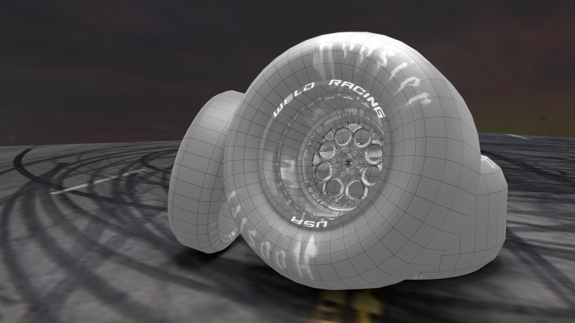 Wheel Weld Racing Magnum Low-poly 3D model_5