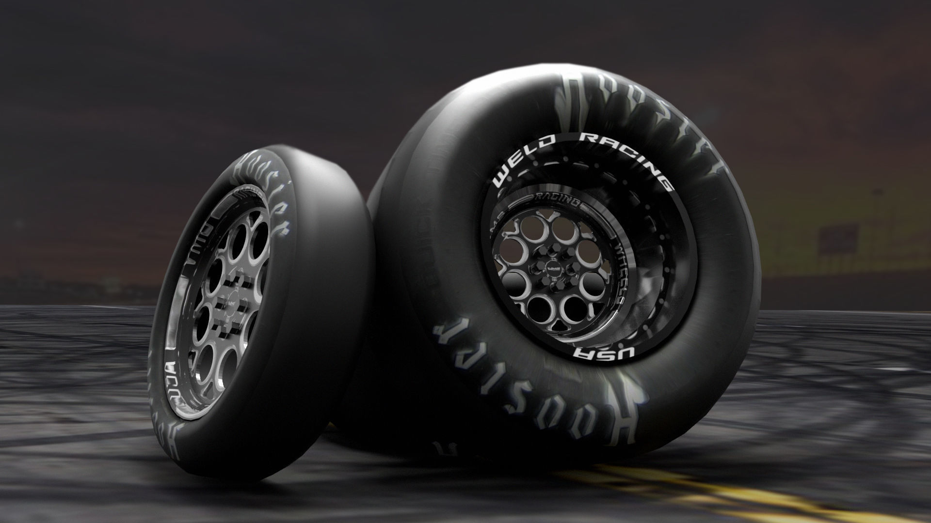 Wheel Weld Racing Magnum Low-poly 3D model_3