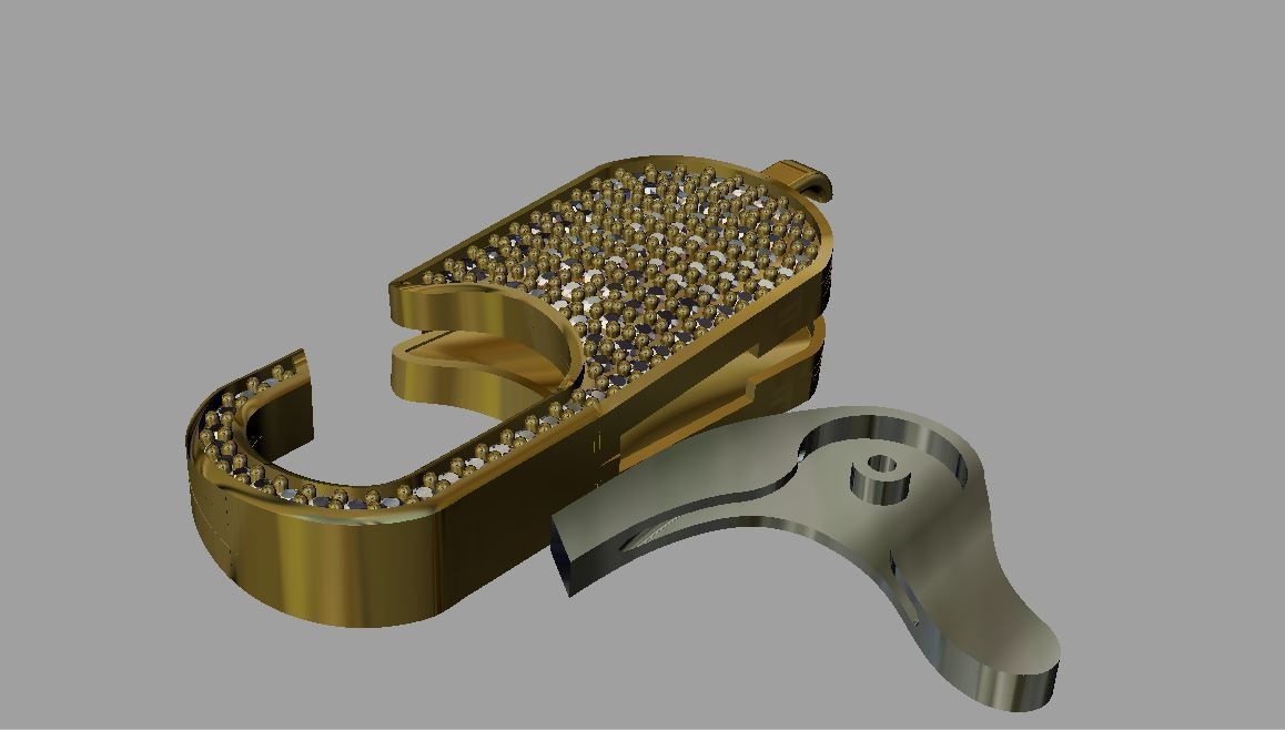 Spring Lock bracelet 3D print model_3