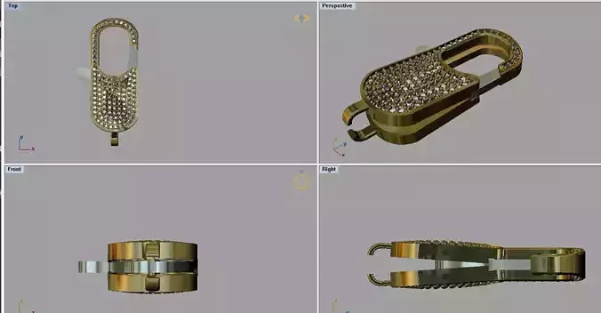 Spring Lock bracelet 3D print model