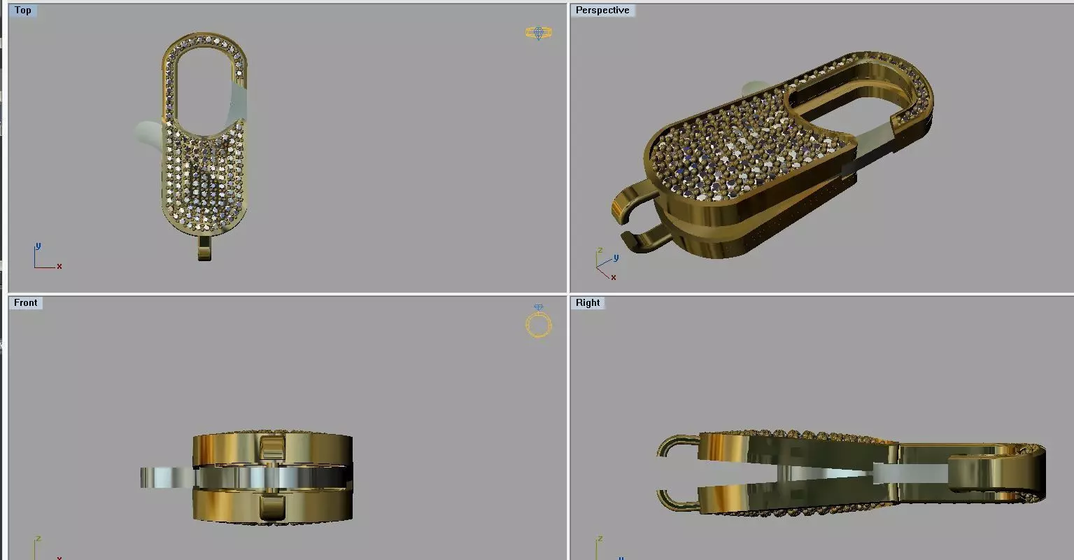 Spring Lock bracelet 3D print model_0