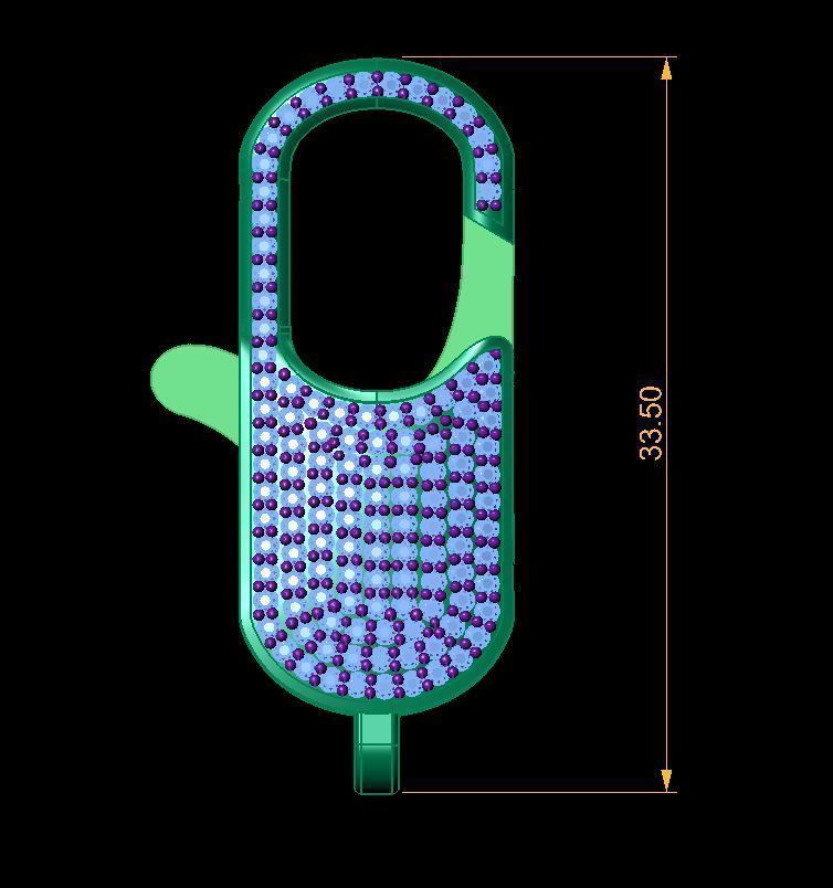 Spring Lock bracelet 3D print model_1