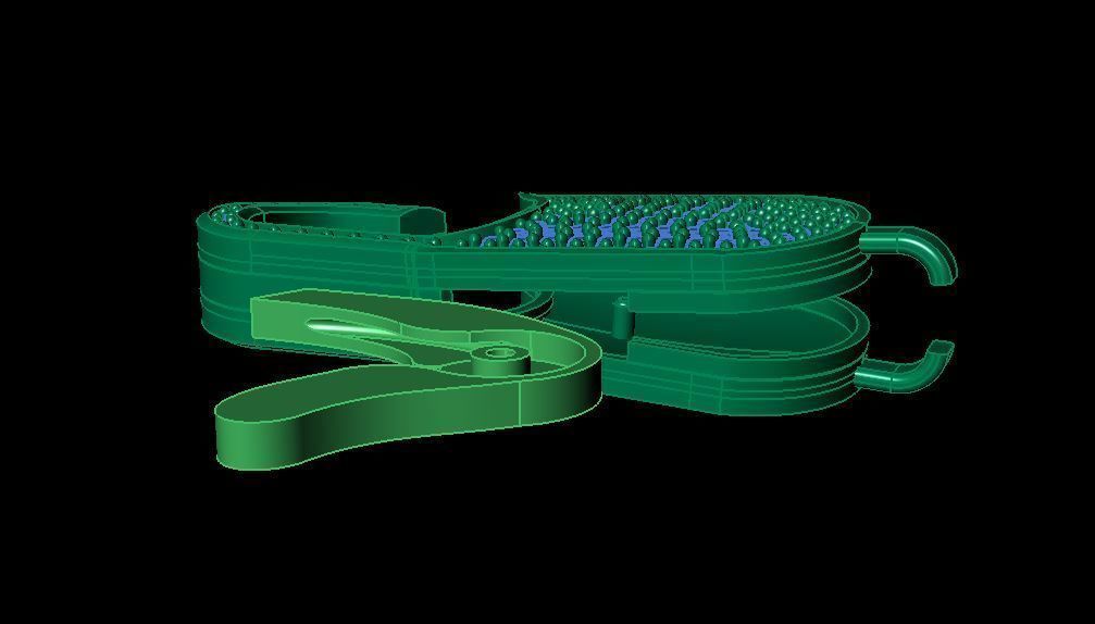 Spring Lock bracelet 3D print model_4