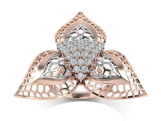 01 - womens diamond ring 3D print model