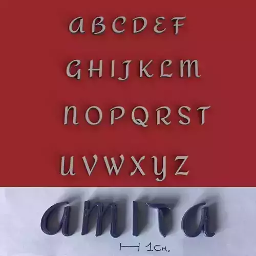 AMITA uppercase and lowercase 3D Letters STL FILE