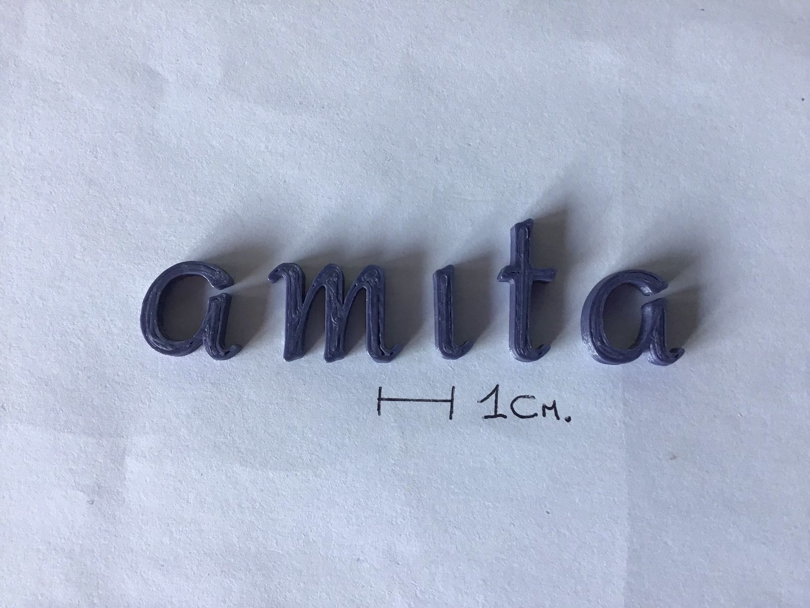 AMITA uppercase and lowercase 3D Letters STL FILE 3D print model_5