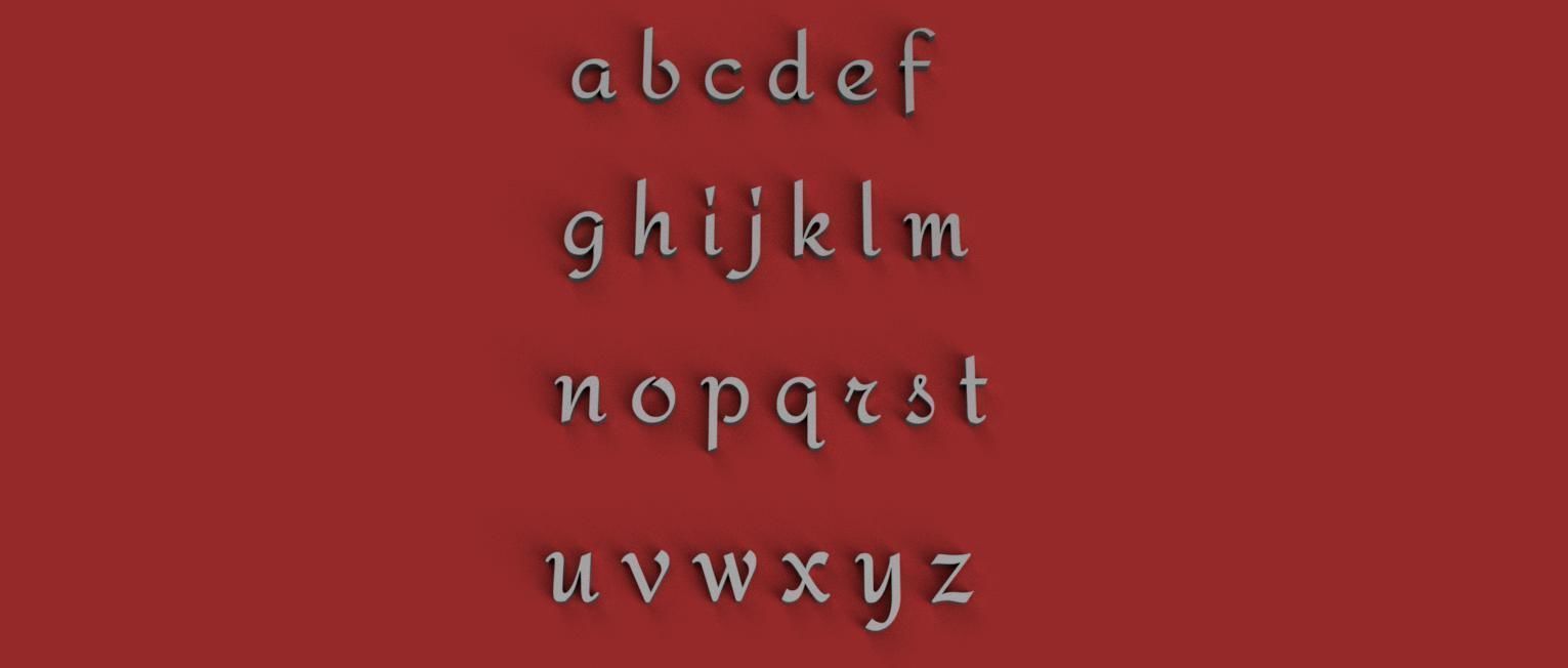 AMITA uppercase and lowercase 3D Letters STL FILE 3D print model_9