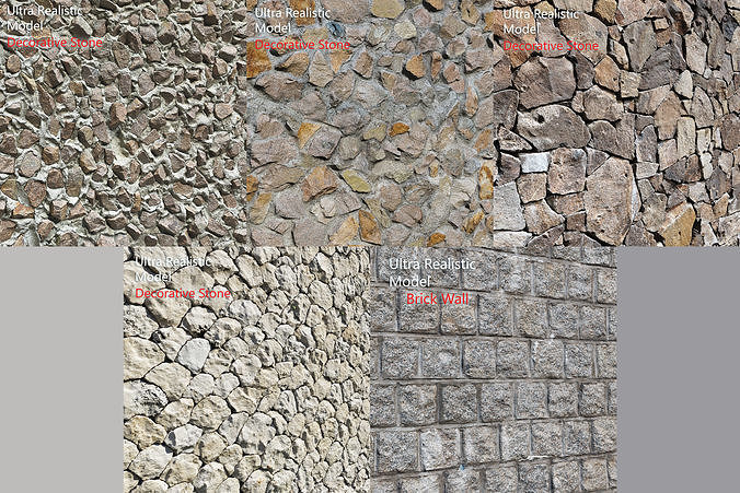 Decorative Stone Set 3D Model Collection