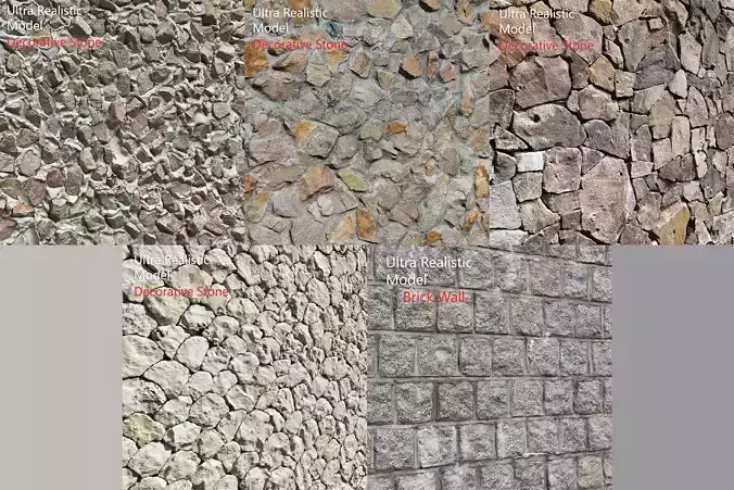 Decorative Stone Set 3D Model Collection