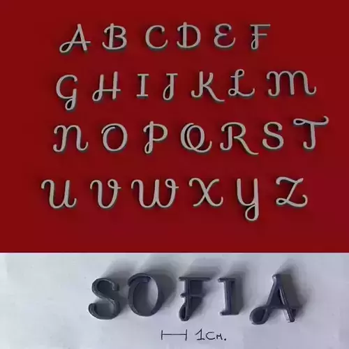 SOFIA uppercase and lowercase 3D Letters STL FILE