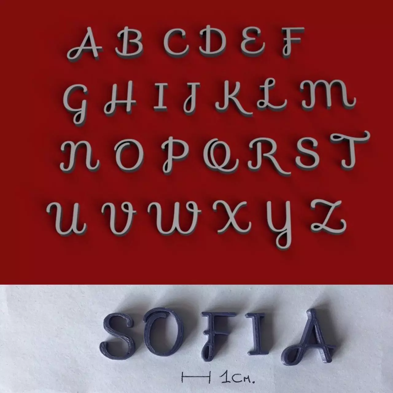 SOFIA uppercase and lowercase 3D Letters STL FILE 3D print model