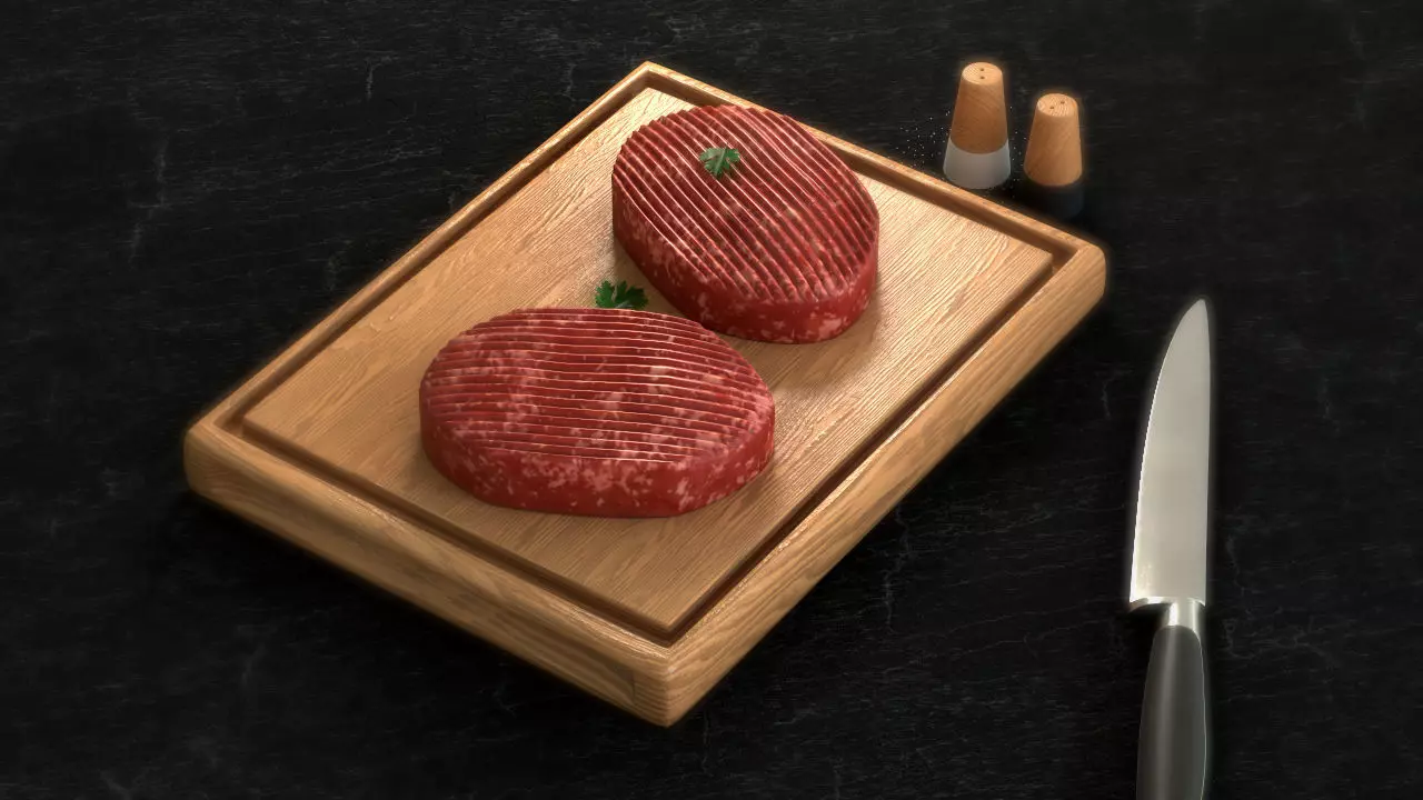 Chopped Steak Low-poly 3D model