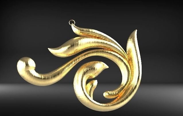 SCROLLING DESIGN PENDANT 3D CAD 3D print model