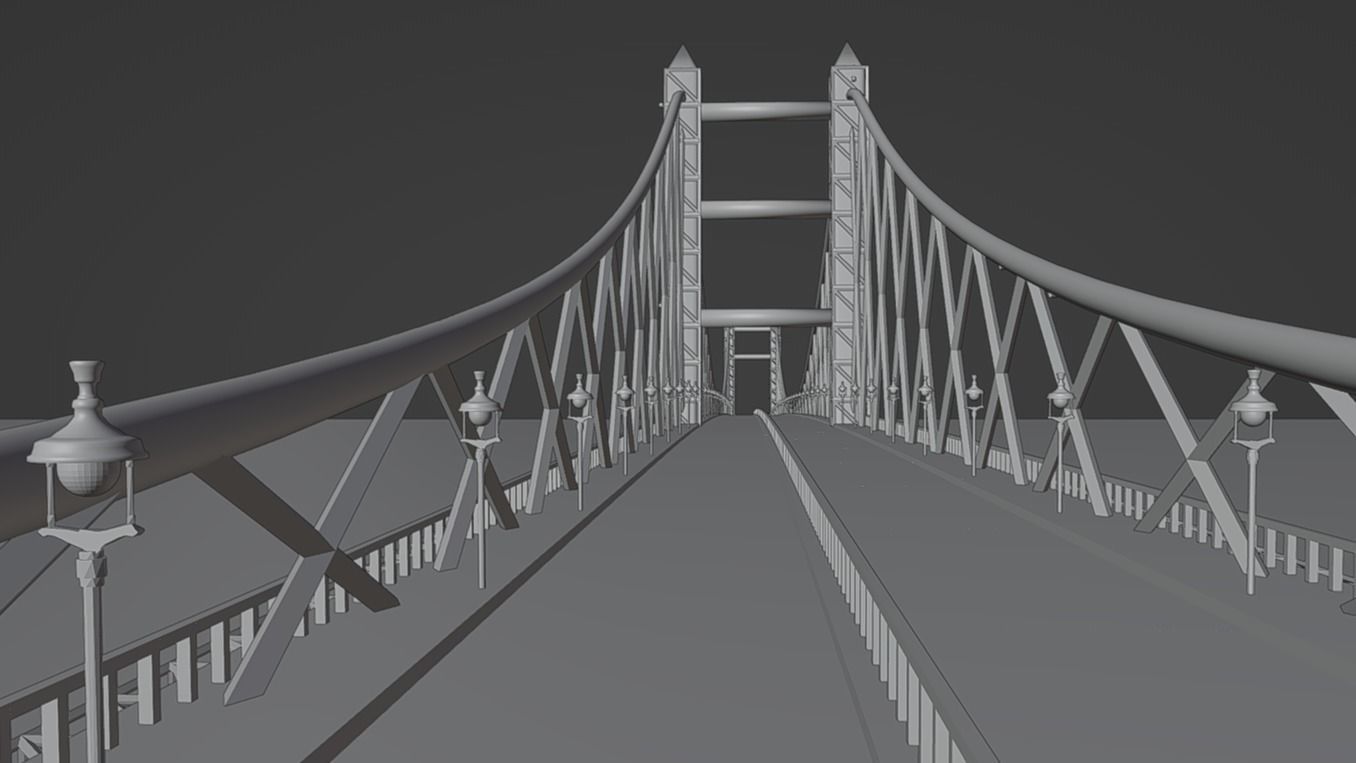 Suspension Bridge Free 3D model_5
