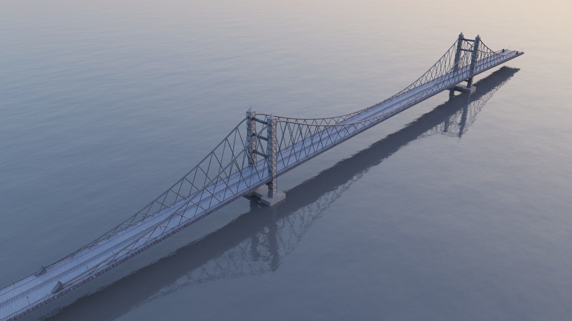 Suspension Bridge Free 3D model_4
