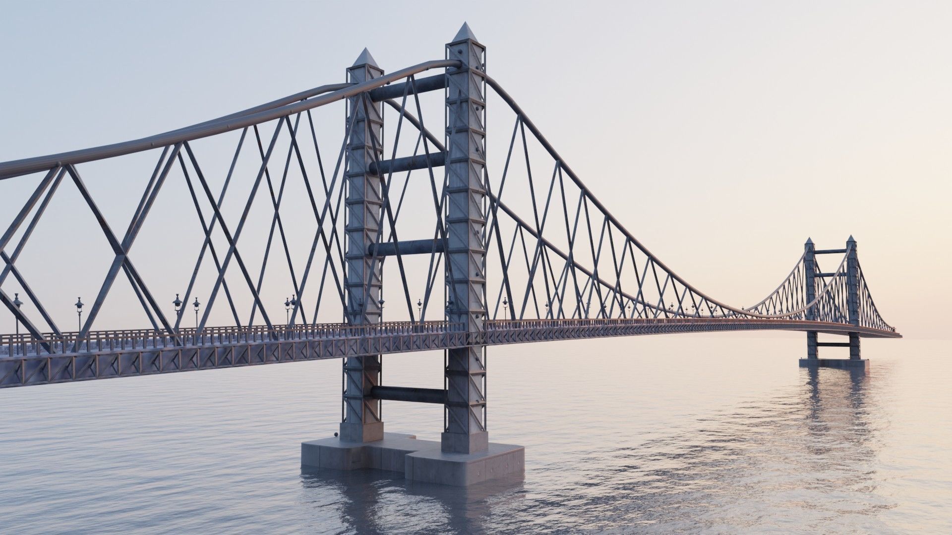 Suspension Bridge Free 3D model_2