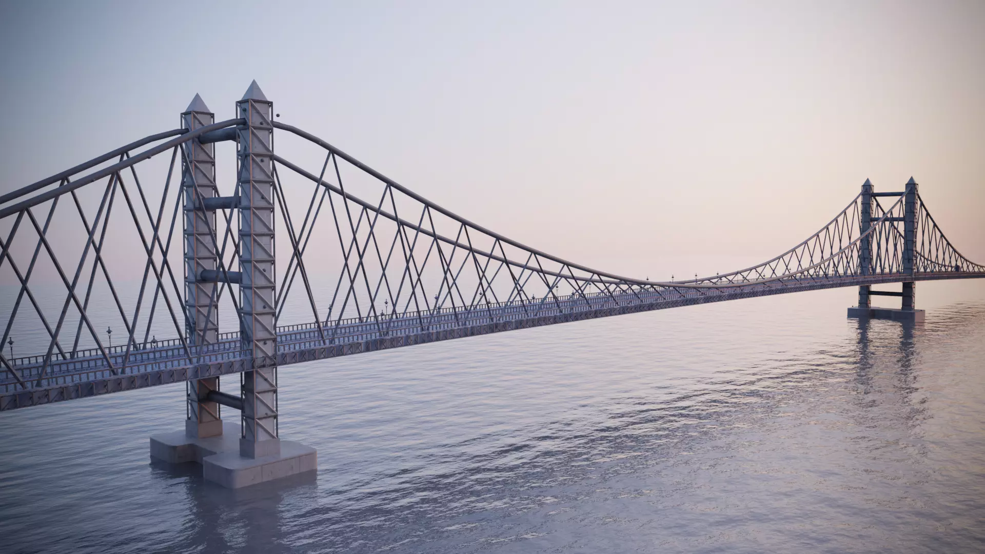 Suspension Bridge Free 3D model_0