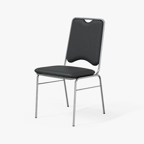 Contract Dining Chair black leather Low-poly 3D model