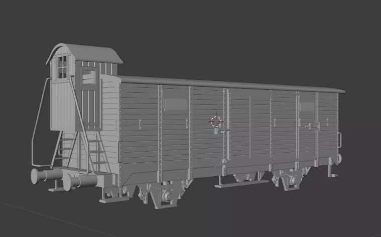H0 1-87 scale G 02 freight car with brake cabin 3D print model