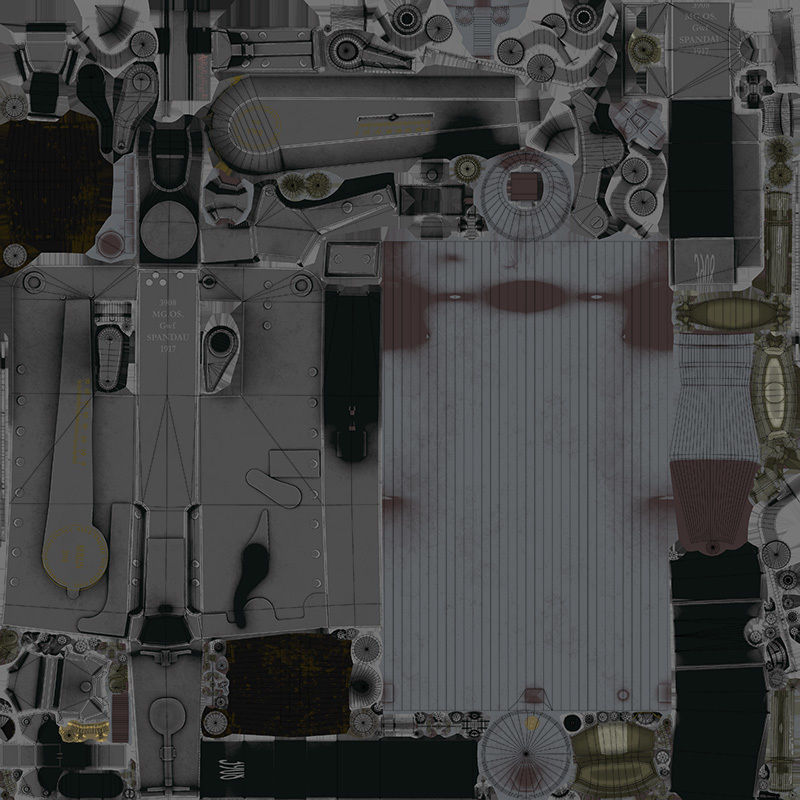 German  MG-08 Machine Gun Low-poly 3D model_20