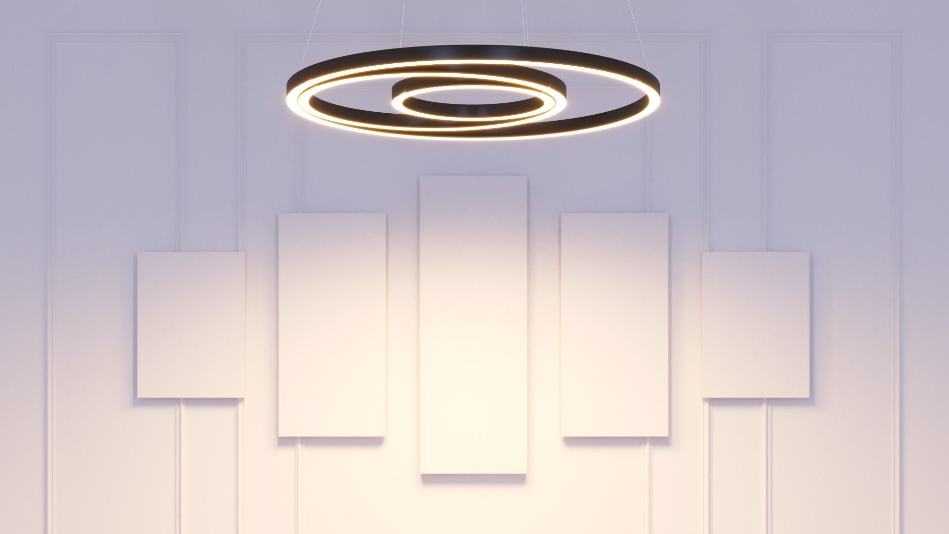 Modern Circular LED Ceiling Light Free 3D model_3