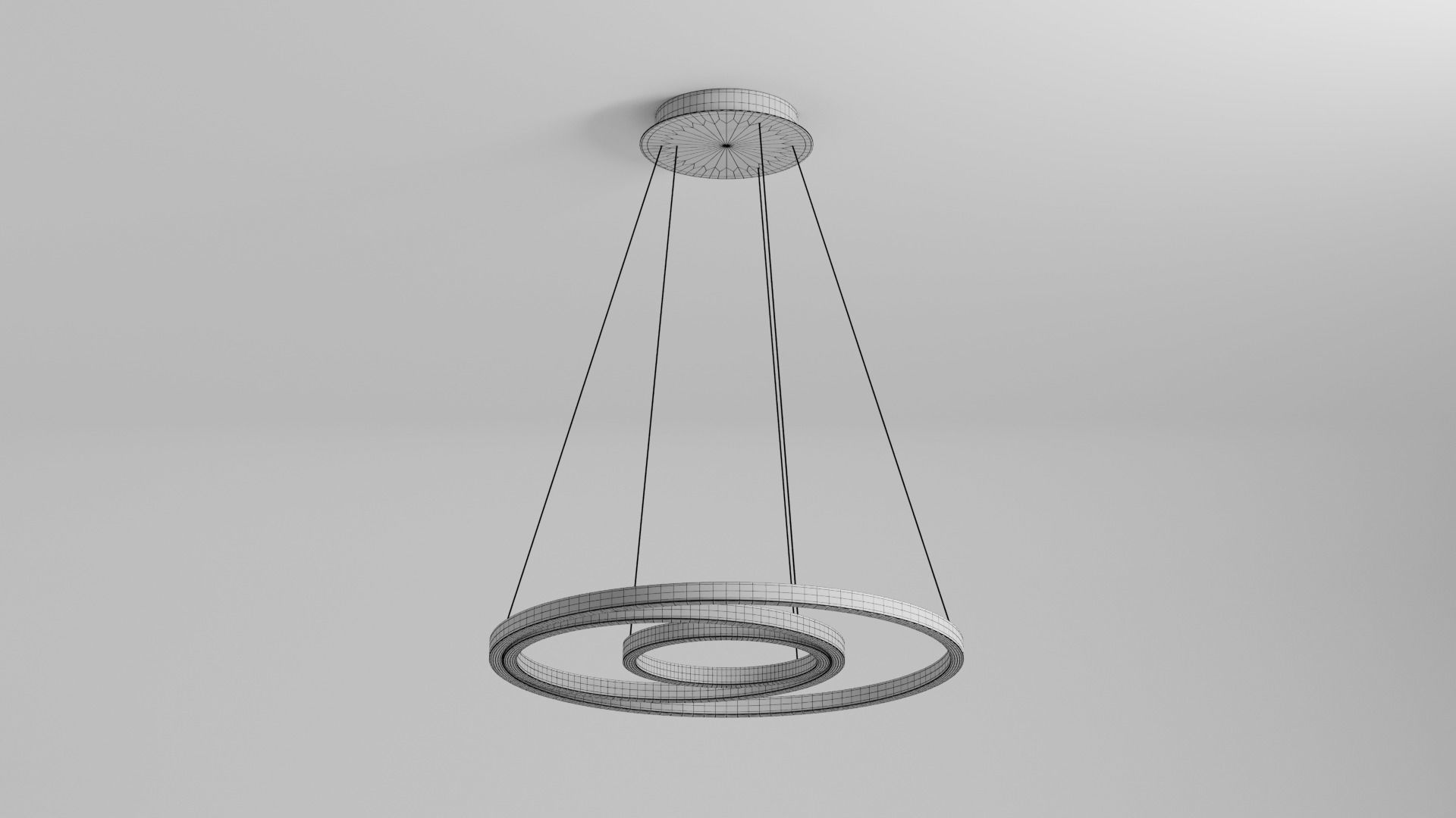 Modern Circular LED Ceiling Light Free 3D model_4