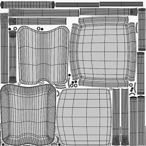 Contract Dining Chair brown leather Low-poly 3D model 7