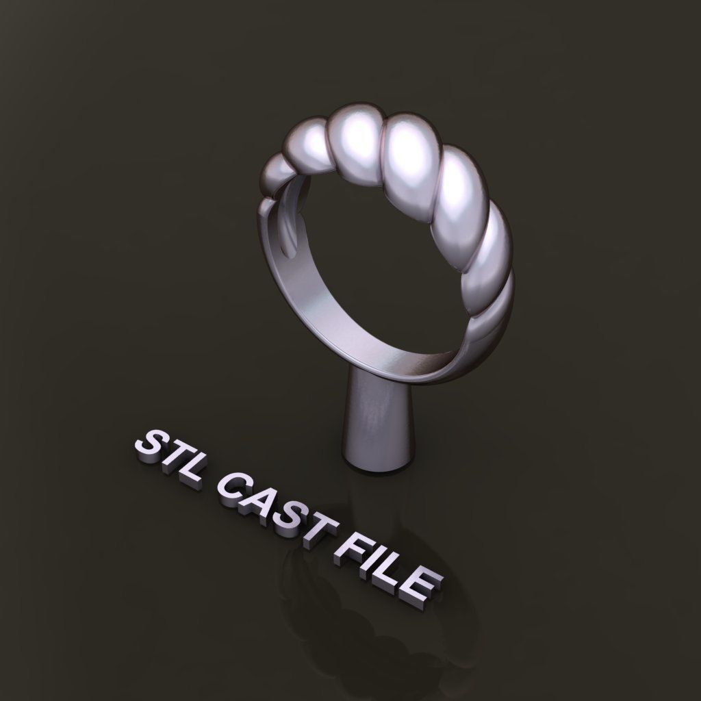 Croissant Ring Band Mix Size 3D print model_11