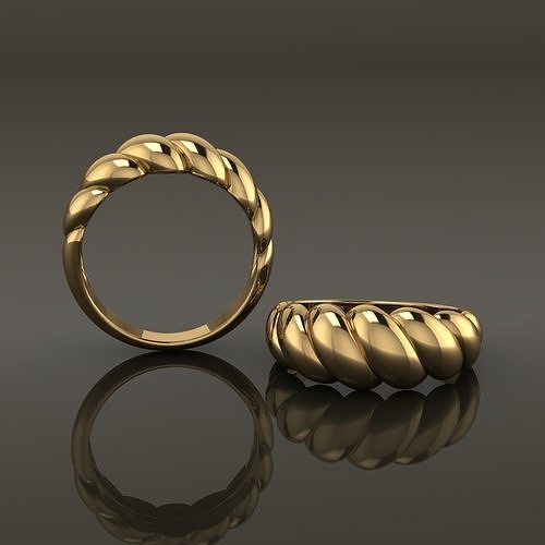 Croissant Ring Band Mix Size 3D print model