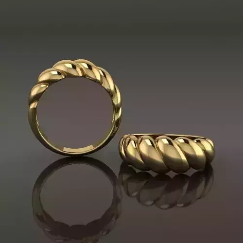 Croissant Ring Band Mix Size 3D print model