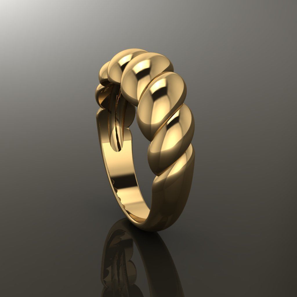 Croissant Ring Band Mix Size 3D print model_7