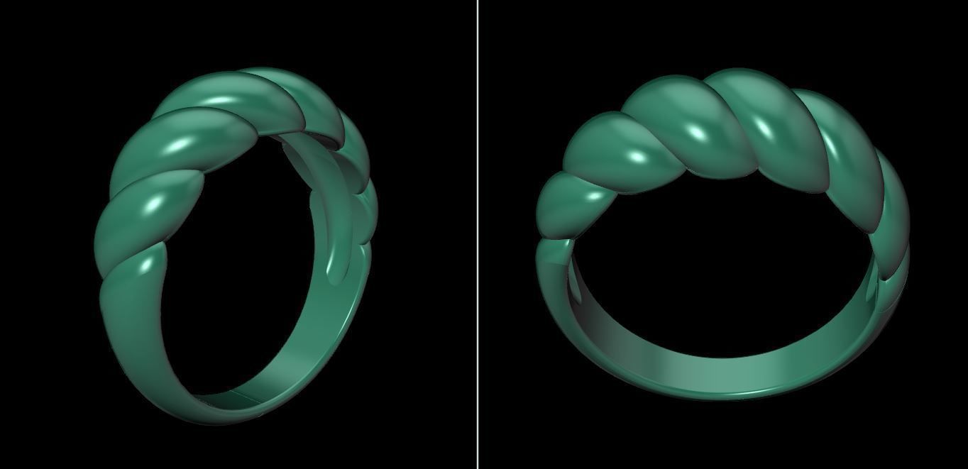 Croissant Ring Band Mix Size 3D print model_22