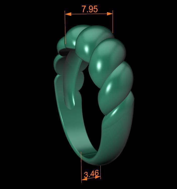 Croissant Ring Band Mix Size 3D print model_13