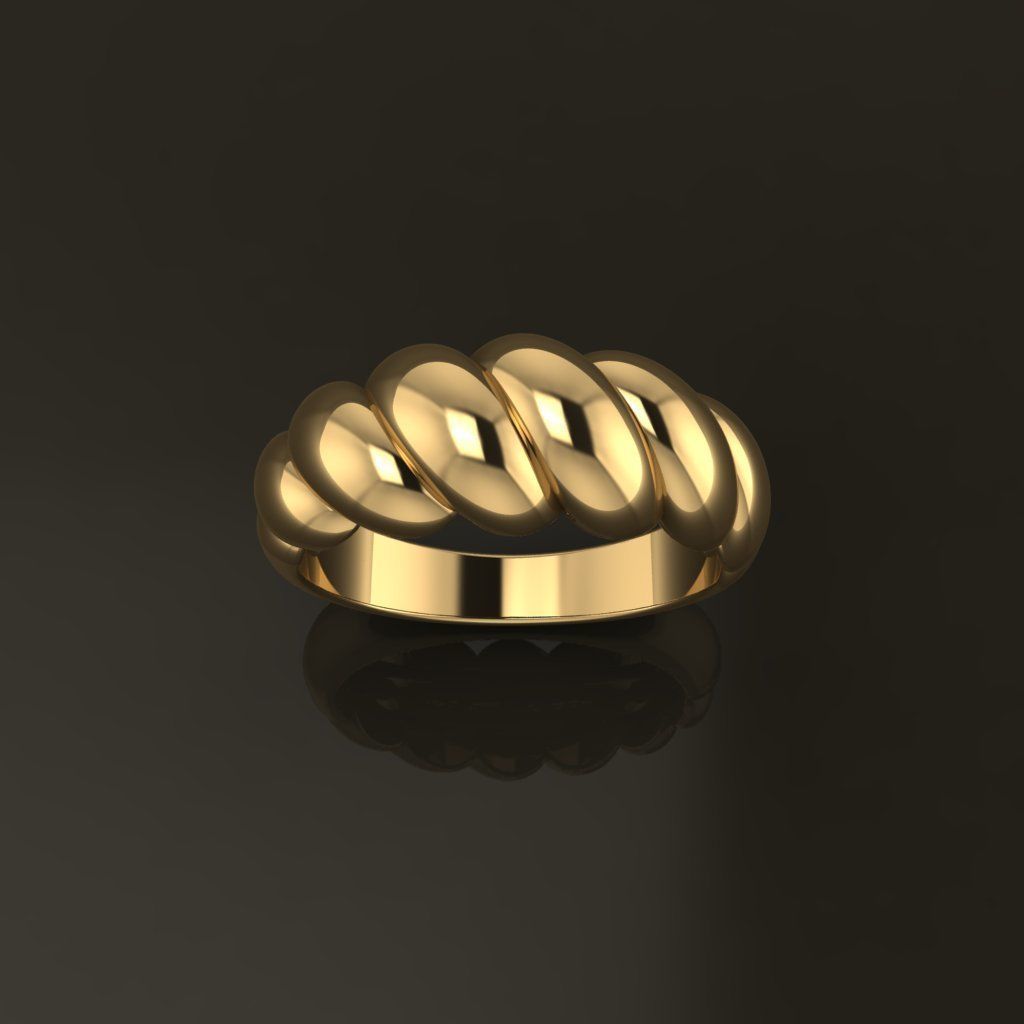 Croissant Ring Band Mix Size 3D print model_6