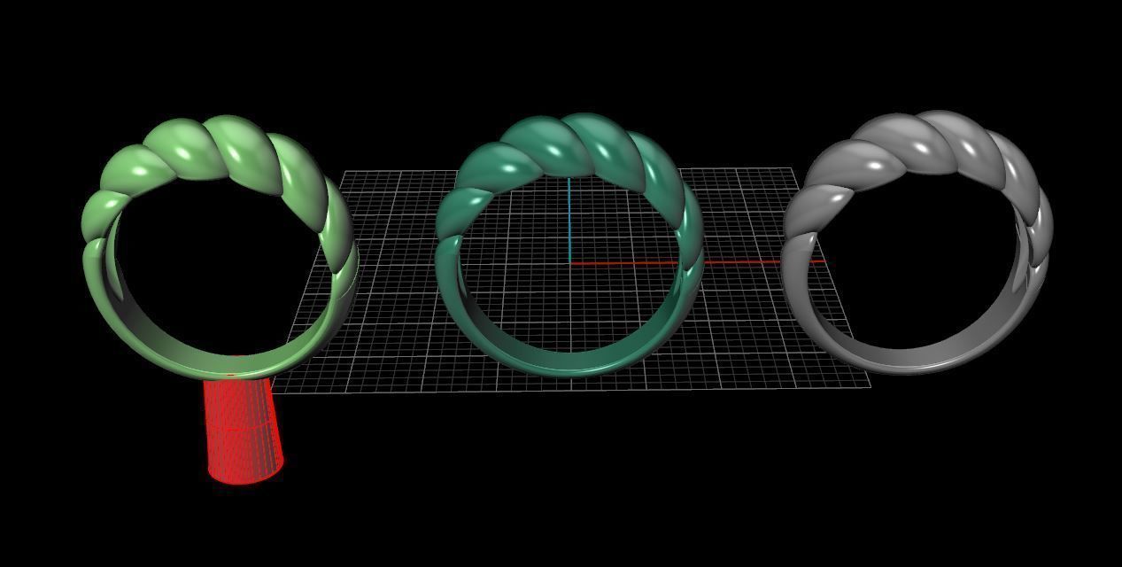 Croissant Ring Band Mix Size 3D print model_20