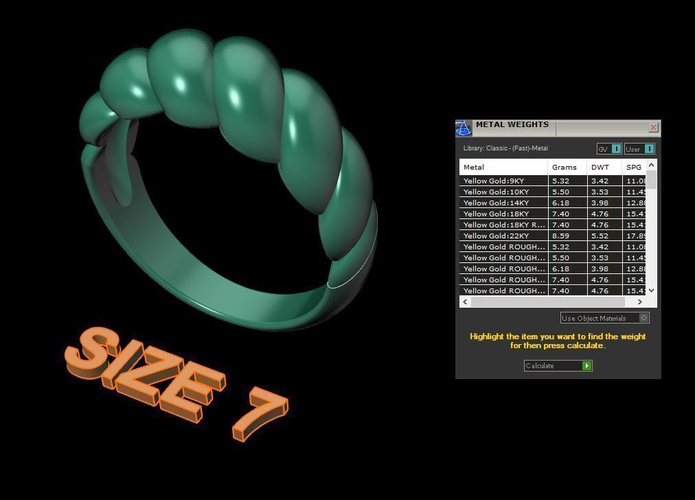 Croissant Ring Band Mix Size 3D print model_16