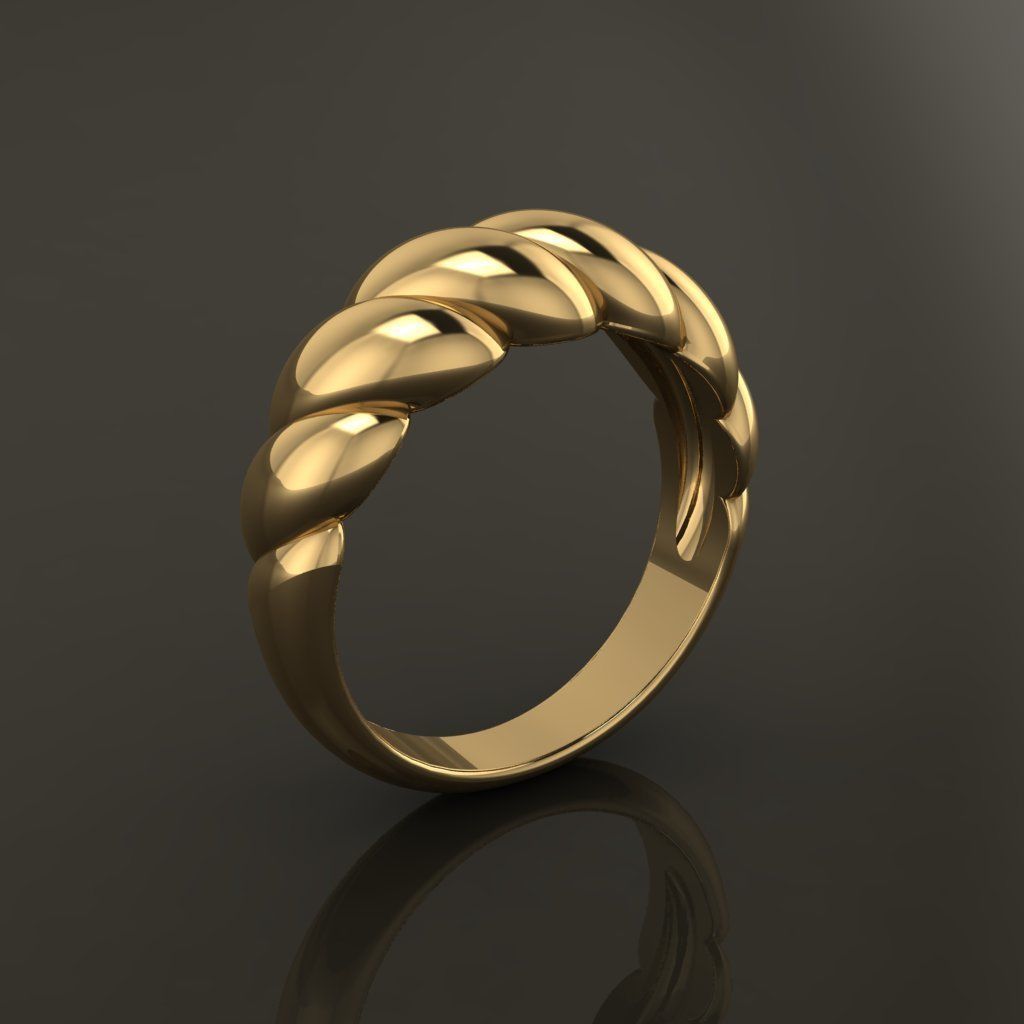 Croissant Ring Band Mix Size 3D print model_8