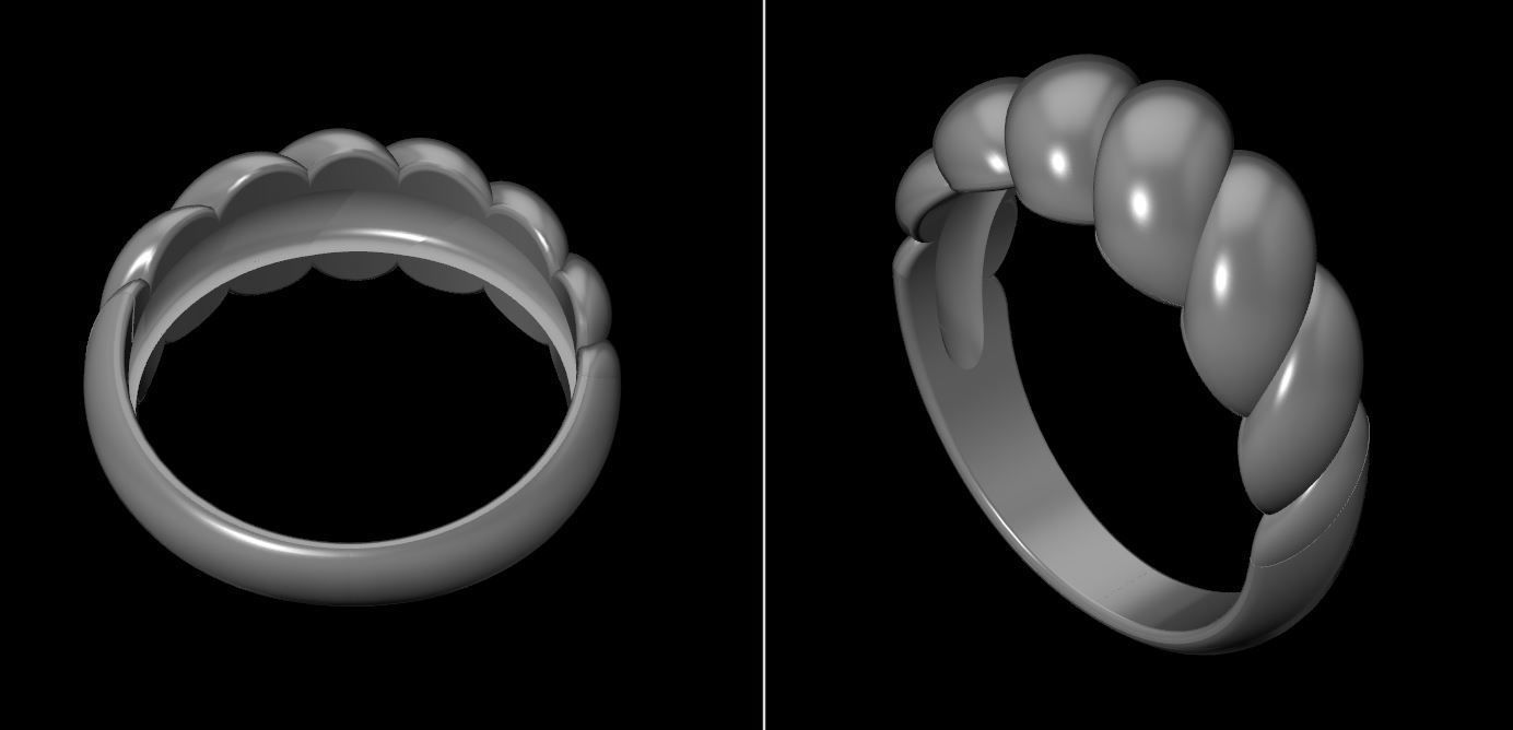 Croissant Ring Band Mix Size 3D print model_23