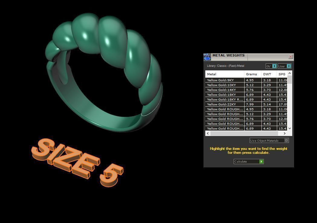 Croissant Ring Band Mix Size 3D print model_14