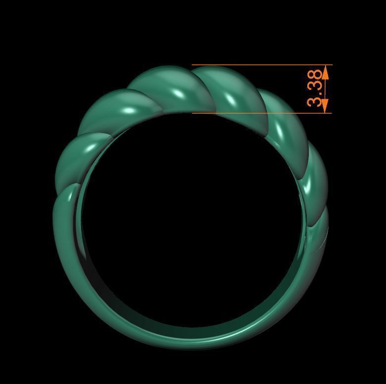 Croissant Ring Band Mix Size 3D print model_12