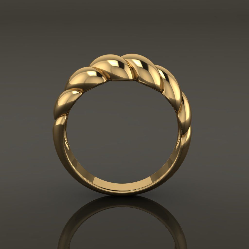 Croissant Ring Band Mix Size 3D print model_5