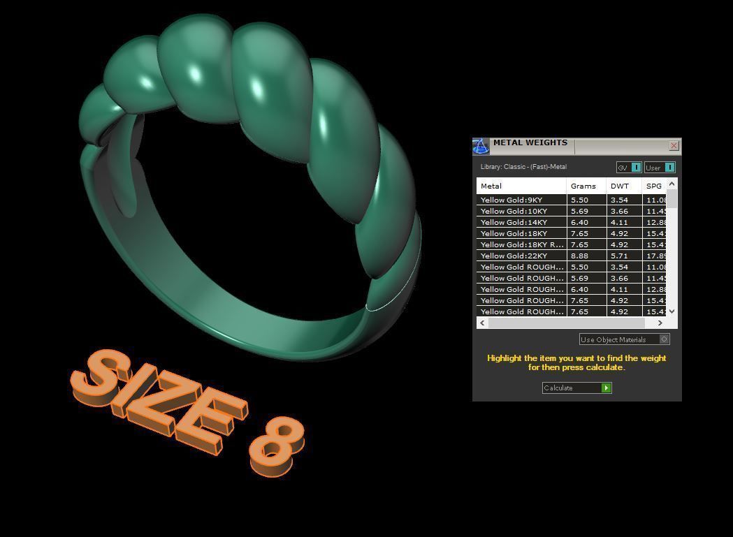 Croissant Ring Band Mix Size 3D print model_17