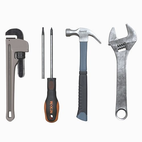 Tools Collection 3D model two wrenches 3D model