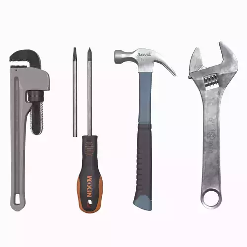 Tools Collection 3D model two wrenches