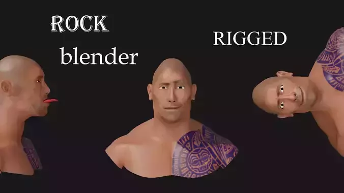 rock-Dwayne Douglas Johnson 3D model