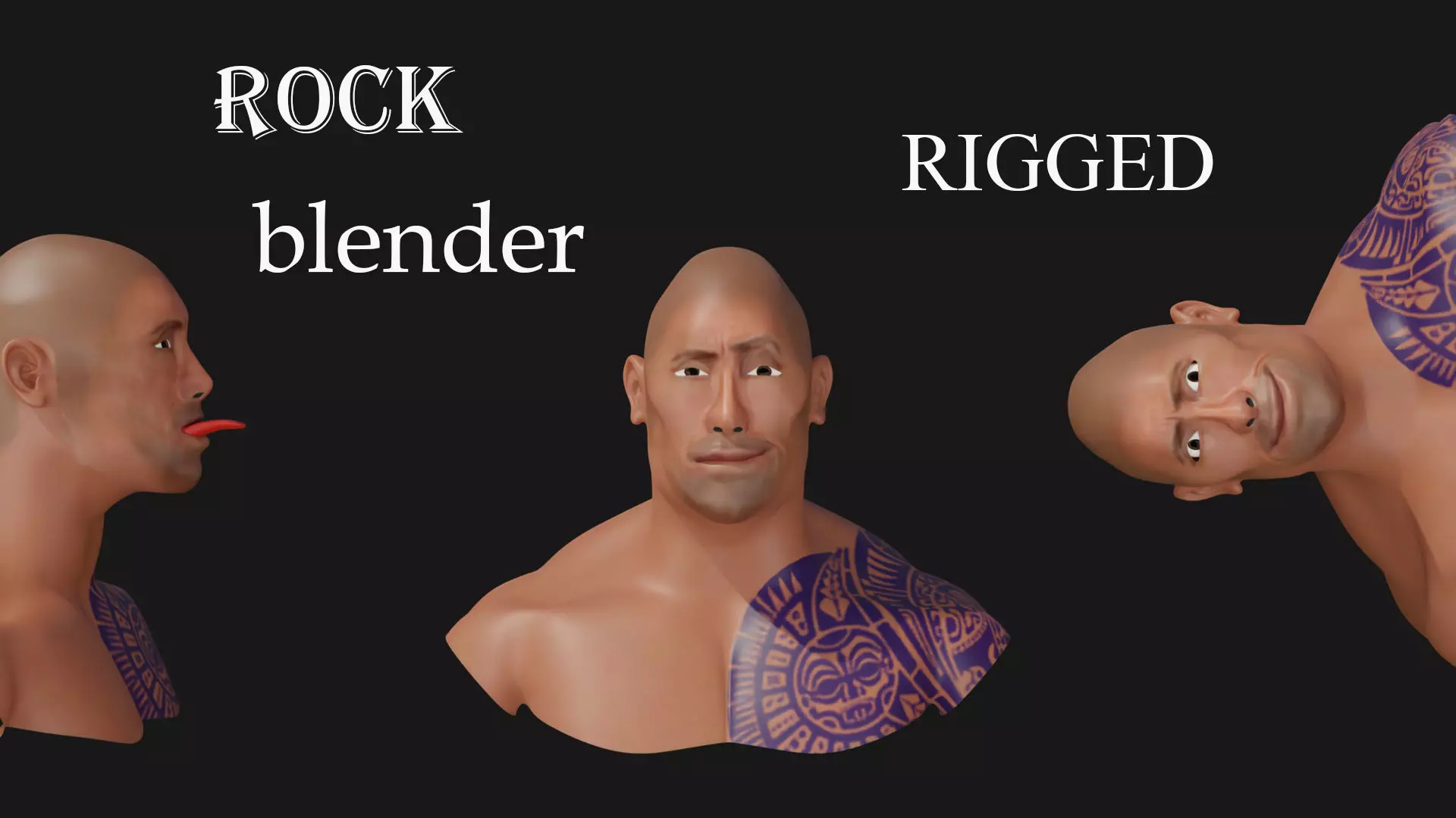 rock-Dwayne Douglas Johnson 3D model_0