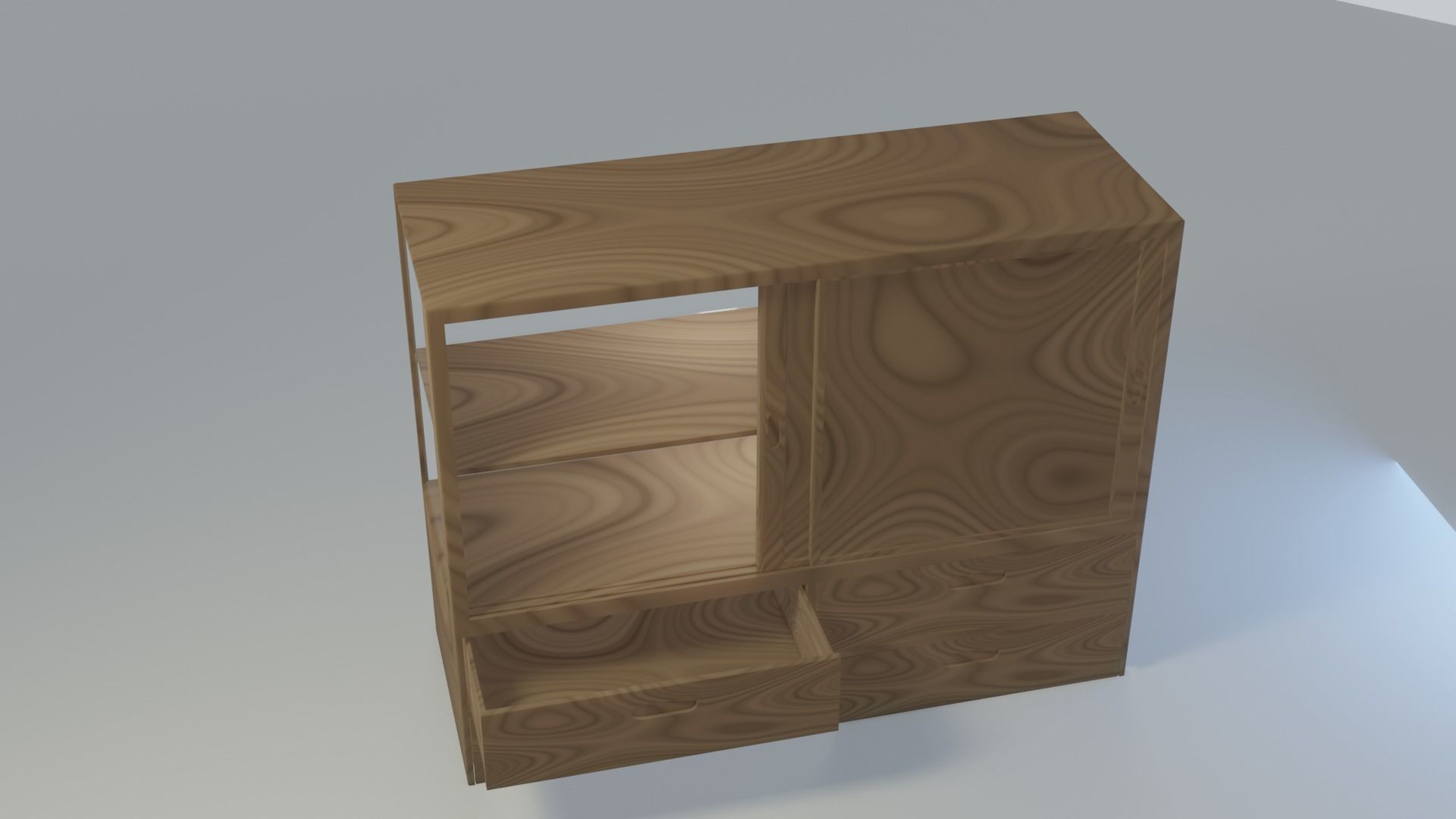 Showcase model wooden display case Free 3D model_1