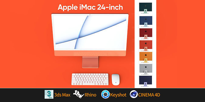 Apple iMac 24 - 2021 all colors 3D model keyboard mouse 3D model