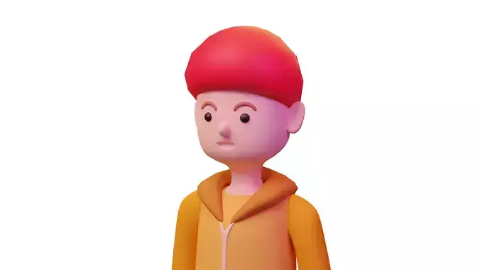 3d character casual boy lowpoly